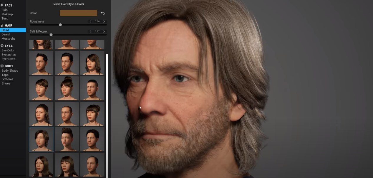 MetaHuman 3D character creator